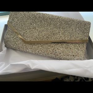 Jimmy Choo Moon Sand Glitter clutch with chain